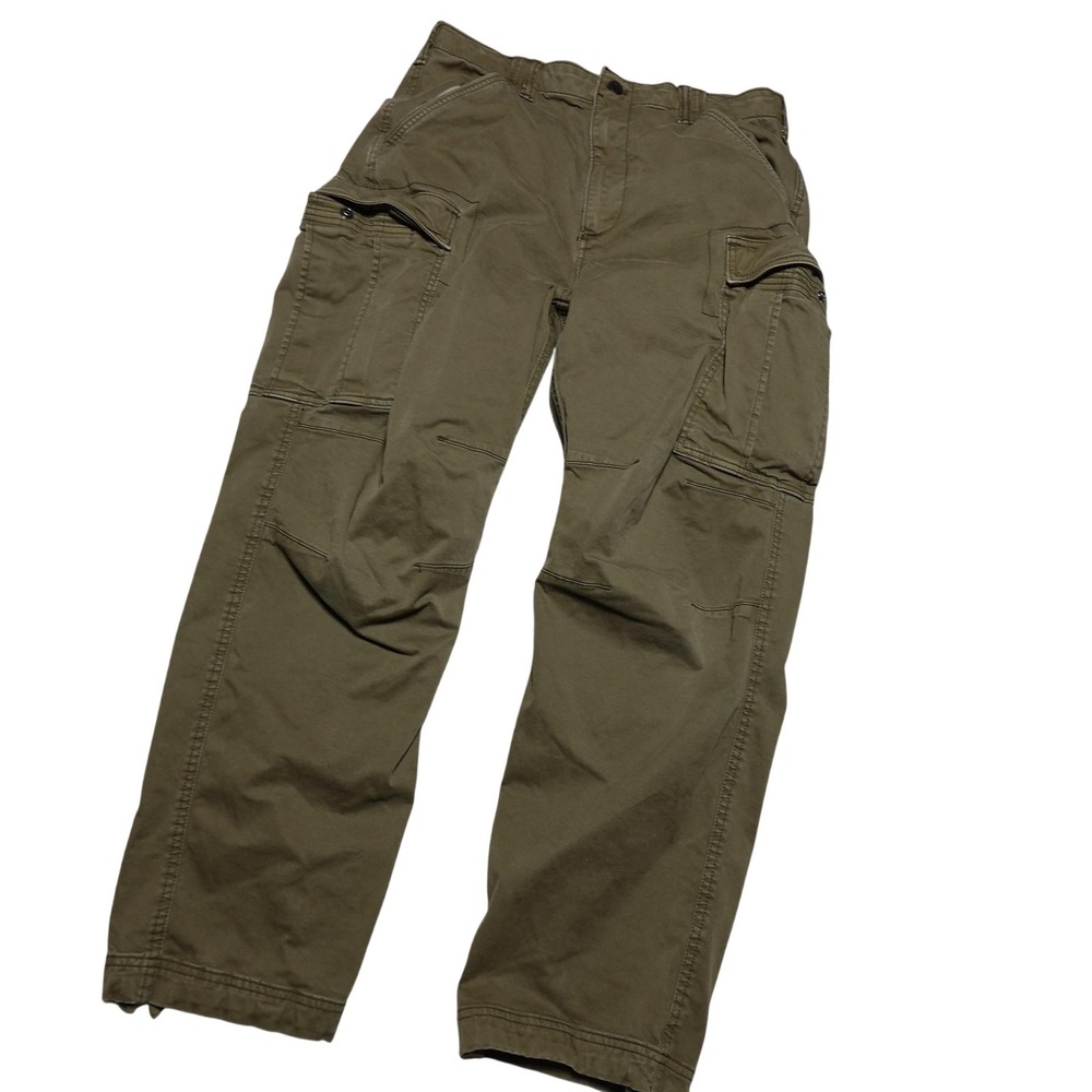 Gap Cargo Pants Mens 31x30 Green Canvas Stretch Workwear Pockets Casual Outdoor